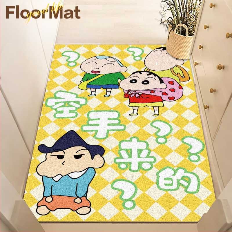 PVC подложка за вход за вътрешна употреба, антихлъзгаща, квадратна, с копринена навивка и анимационен принт