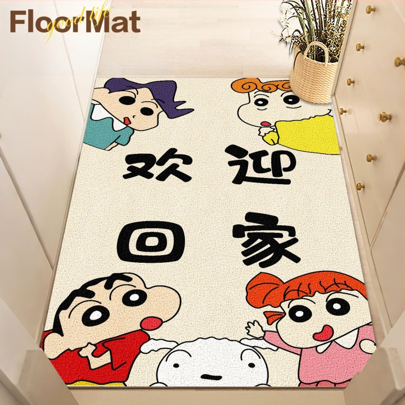 PVC подложка за вход за вътрешна употреба, антихлъзгаща, квадратна, с копринена навивка и анимационен принт