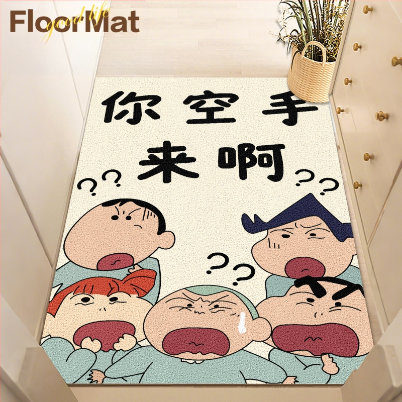 PVC подложка за вход за вътрешна употреба, антихлъзгаща, квадратна, с копринена навивка и анимационен принт
