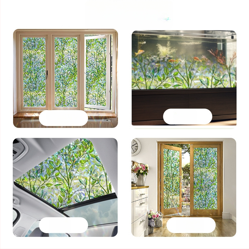 Elektrostatiskā logu plēve privātumam ar režģa rakstu, caurspīdīgs PET materiāls, piemērots viesistabai, guļamistabai, vannas istabai un balkonam