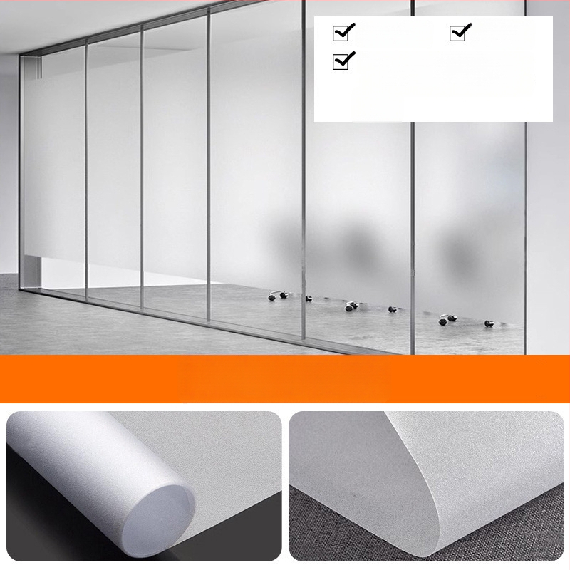 Stikla logu privātuma aizsardzības filma – matēta, ļauj gaisamai cauri; Materiāls: PVC; Līme: elektrostatiskā; Stils: mūsdienu vienkāršība; Telpas: dzīvojamā istaba, guļamistaba, vannas istaba