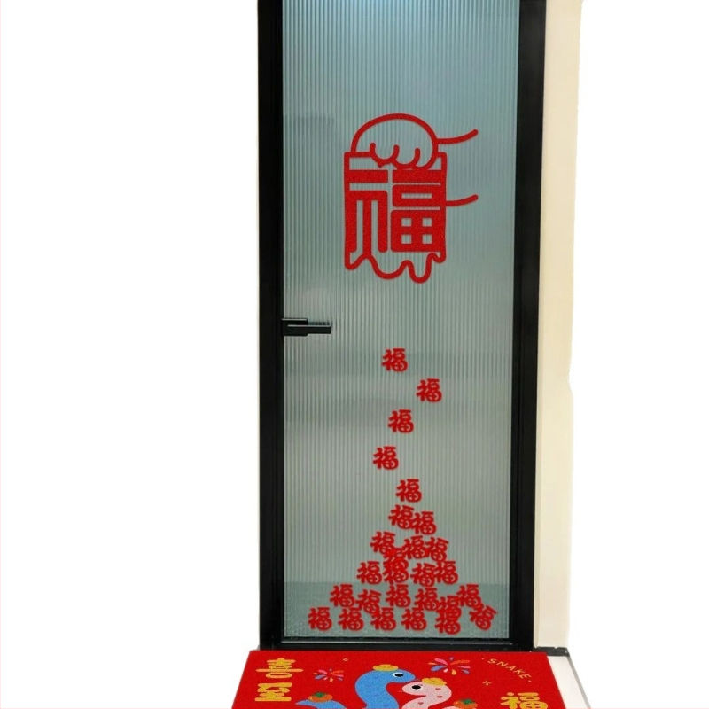 2025. gada Čūskas gadā laimes uzlīmes no filca, ķīniešu stilā, piemērotas dzīvojamai istabai, durvīm un logiem, ar lāzera gravēšanu, pavasara svētku dekors