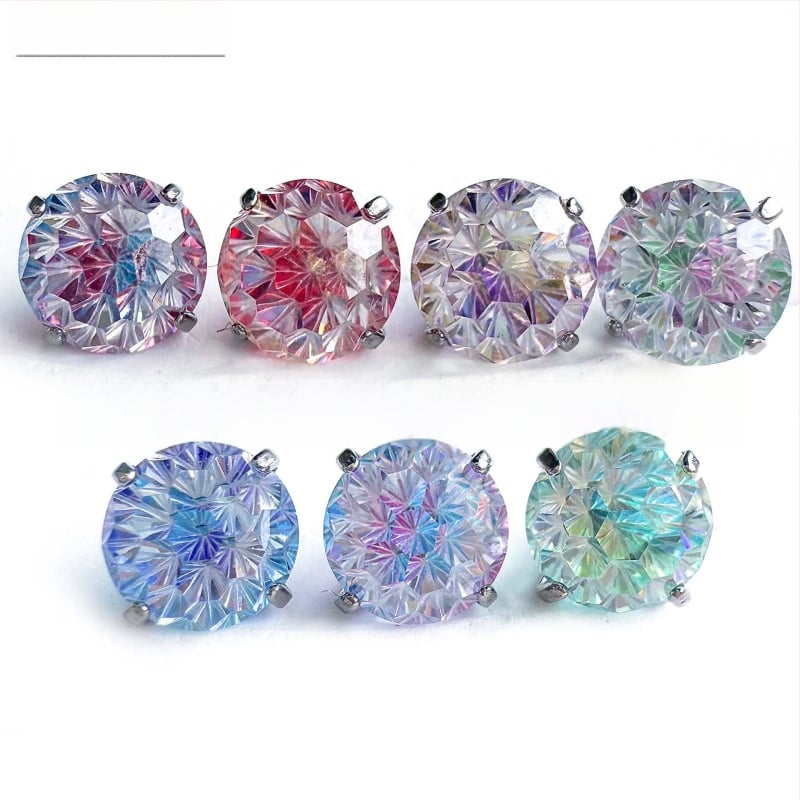 Titano kūno piercing papuošalai su cirkonio kristalais, geometrijos formos ausims, lūpoms ir liežuviui – G23 titano lydinys