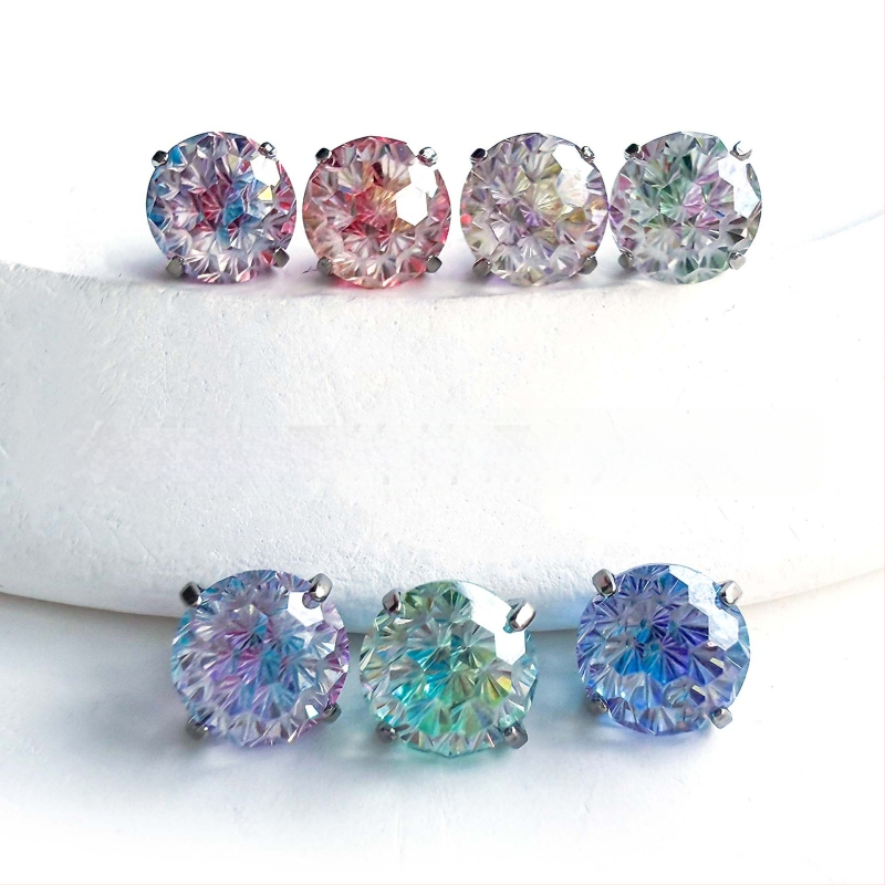 Titano kūno piercing papuošalai su cirkonio kristalais, geometrijos formos ausims, lūpoms ir liežuviui – G23 titano lydinys