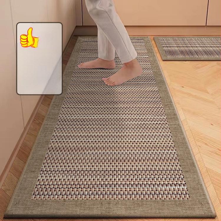 Японски стил кухненска подложка за пода - полиестерни влакна, квадратна форма, отпечатана, пране