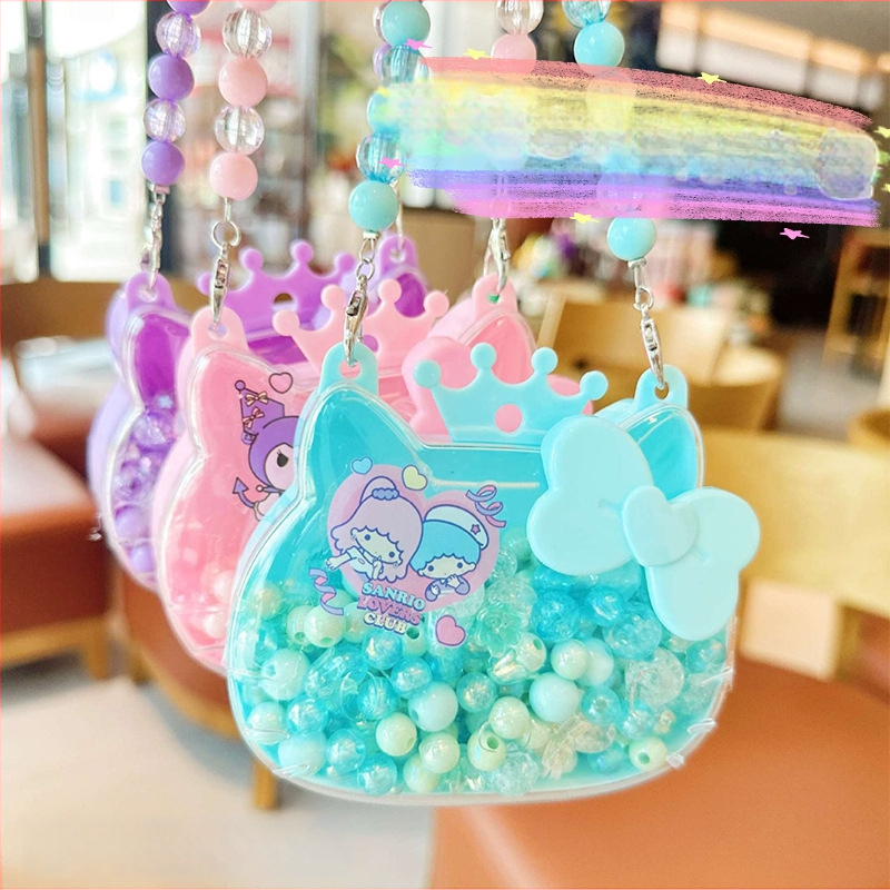 Bērniem DIY pērļu rotaslietu komplekts: kaklarota un rokassprādze, matu aksesuāri; Princeses sērija; logotips drukāts; pielāgota ražošana pieejama