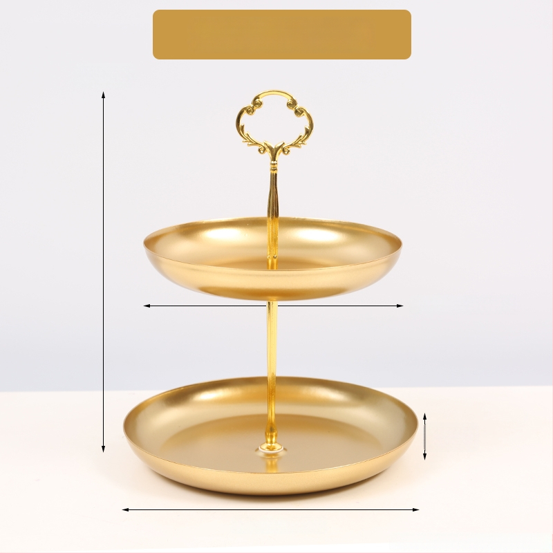 Двуслойна метална плодова чиния за дневна стая, масичка за кафе, поднос за закуски и бонбони