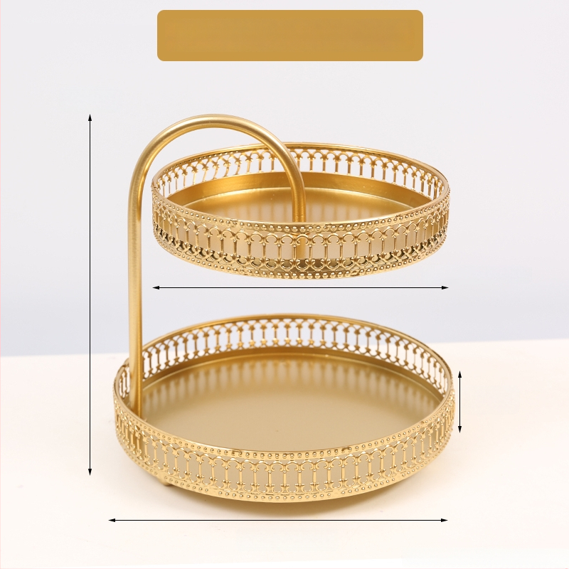 Двуслойна метална плодова чиния за дневна стая, масичка за кафе, поднос за закуски и бонбони