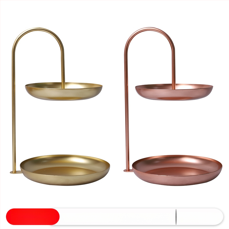 Двуслойна метална плодова чиния за дневна стая, масичка за кафе, поднос за закуски и бонбони