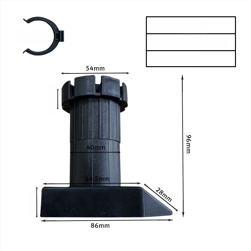 Regulējamas skapja kājiņas, ABS plastmasa, smagā slodze, mēbelēm