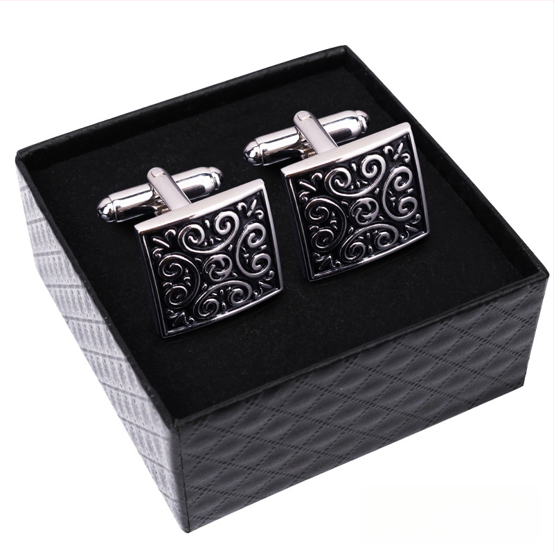 Κουμπιά μανικετόκουμπα (κράμα, απλό ανδρικό στυλ, γεωμετρικός σχεδιασμός, ηλεκτροπλατίωση)