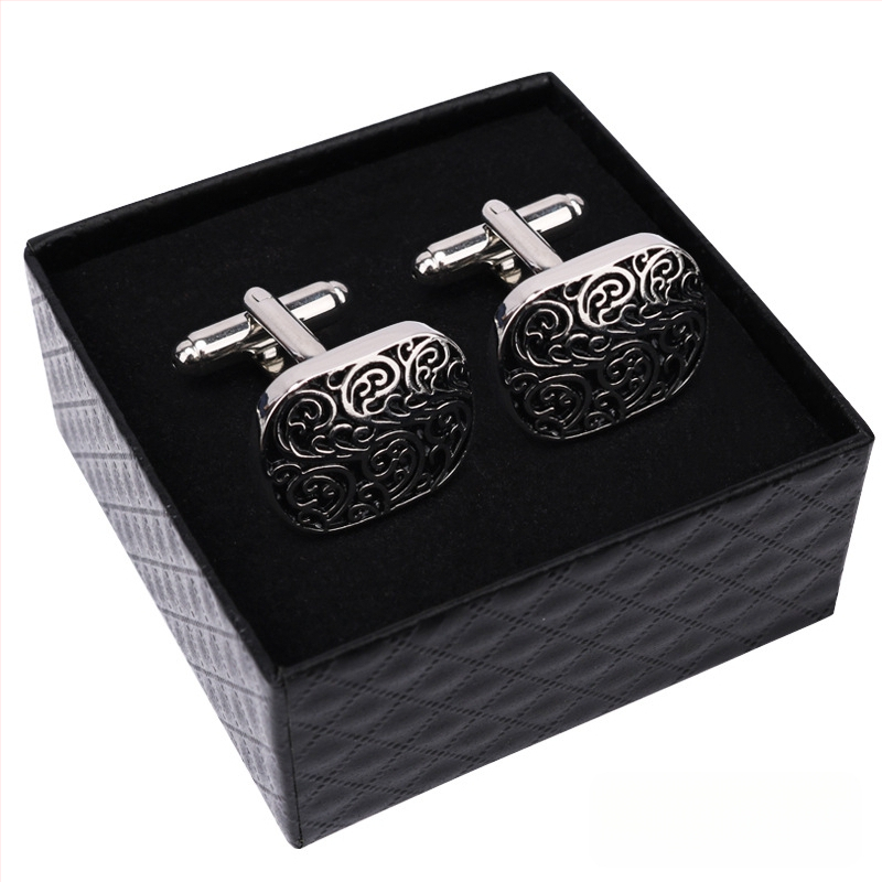 Κουμπιά μανικετόκουμπα (κράμα, απλό ανδρικό στυλ, γεωμετρικός σχεδιασμός, ηλεκτροπλατίωση)