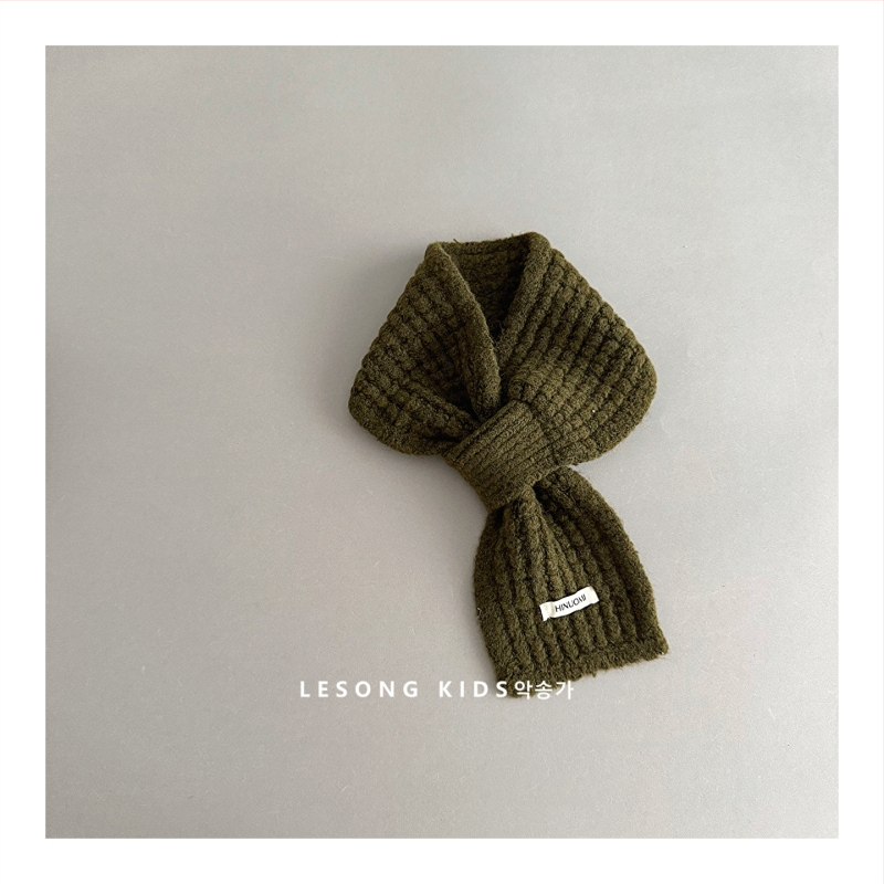 Παιδικός κασκόλ από βαμβάκι για φθινόπωρο και χειμώνα, μονοχρωτικό σχέδιο, ύφασμα πλεκτό με warp knitting, διατηρεί τη ζέστη, μεσαίο μήκος