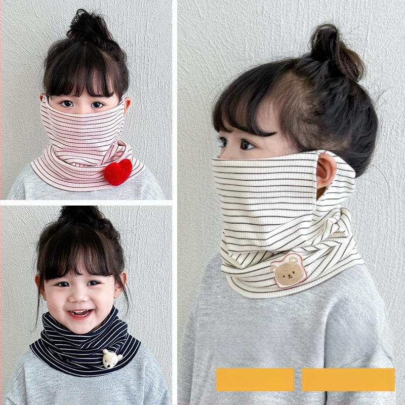 Παιδικό κασκόλ με προστασία από τον άνεμο για τον λαιμό και λουρί για τα αυτιά, unisex, πολυεστέρας, άνοιξη 2025