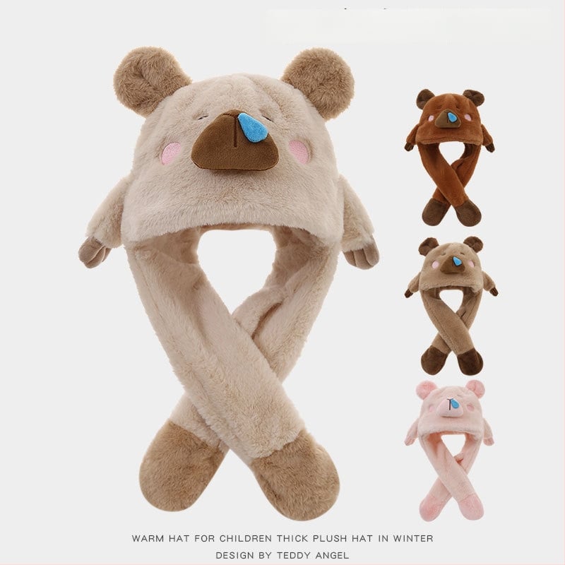 Χειμερινό καπέλο-βαλακλάβα με κινητά αυτιά, ενσωματωμένο καπέλο για παιδιά, αναπνεύσιμο πολυεστέρας, προστασία αυτιών, για ηλικίες 2-10+ ετών