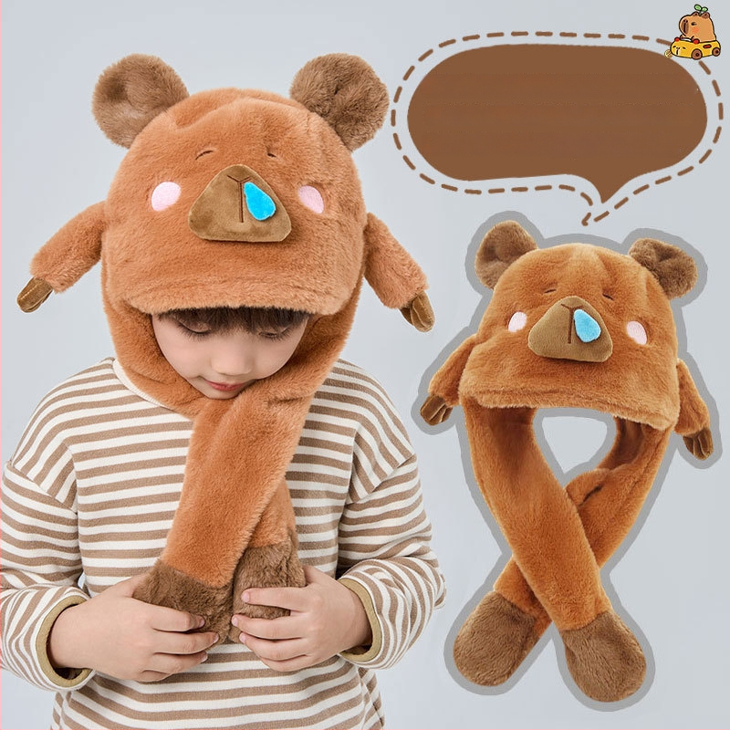 Χειμερινό καπέλο-βαλακλάβα με κινητά αυτιά, ενσωματωμένο καπέλο για παιδιά, αναπνεύσιμο πολυεστέρας, προστασία αυτιών, για ηλικίες 2-10+ ετών