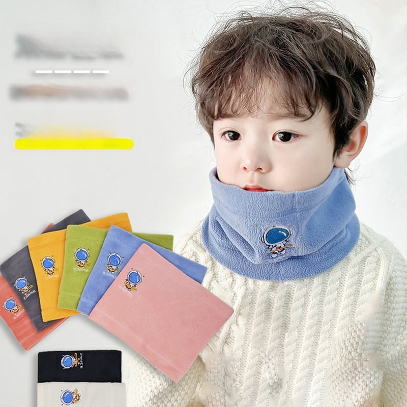 Unisex κασκόλ Ollie βελούδο με warp ύφανση, κεντημένο φινίρισμα, στυλ καρτούν, διατηρεί τη ζέστη