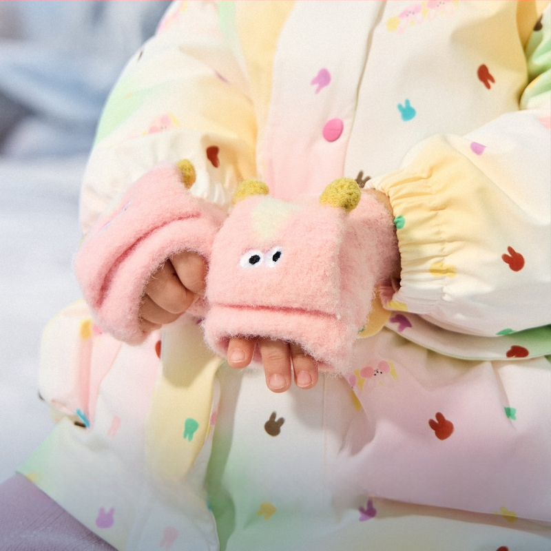 Balabala παιδικά γάντια για αγόρια και κορίτσια 3–6 ετών, πολυεστέρας, χειμερινά, γούνινο σχέδιο κουτάβι, γάντια με αναδιπλούμενο καπάκι για τα δάχτυλα