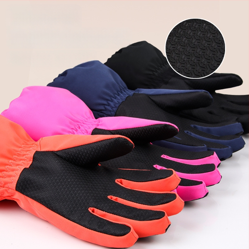 Παιδικά πλεκτά χειμερινά γάντια σκι, αντιανεμικά και ζεστά, γάντια με πέντε δάχτυλα, μινιμαλιστικό στυλ, για ηλικίες 3–14 ετών (Χειμώνας 2023)