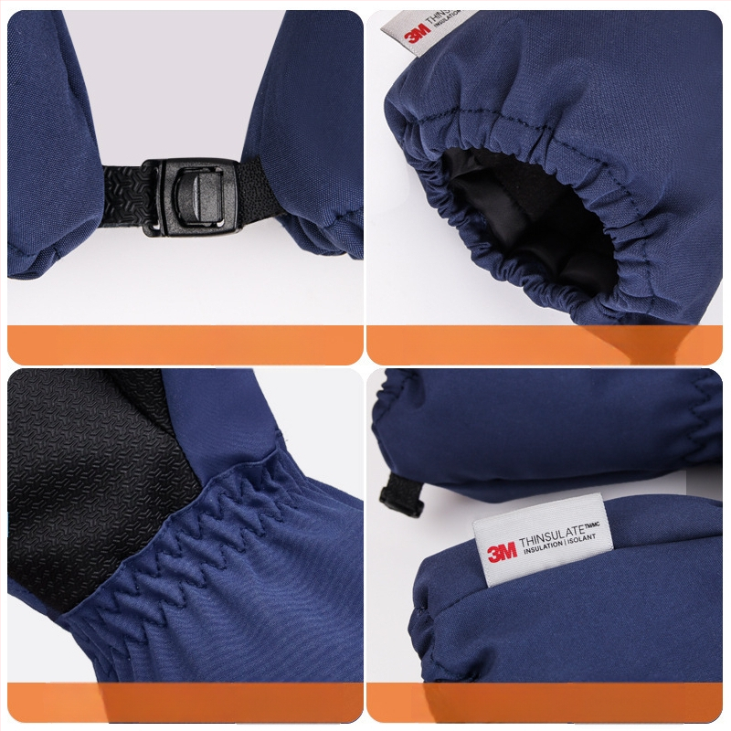 Παιδικά πλεκτά χειμερινά γάντια σκι, αντιανεμικά και ζεστά, γάντια με πέντε δάχτυλα, μινιμαλιστικό στυλ, για ηλικίες 3–14 ετών (Χειμώνας 2023)