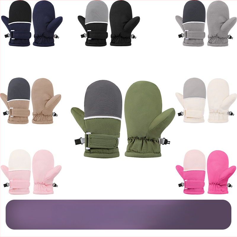 Παιδικά γάντια σκι από φλίς, unisex, αντιολισθητικά, εκτύπωση, προσαρμόσιμα