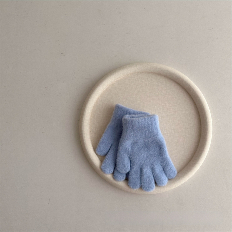 Γάντια με δάχτυλα, μονόχρωτα, πλεκτά, ζεστά για ηλικίες 1-3