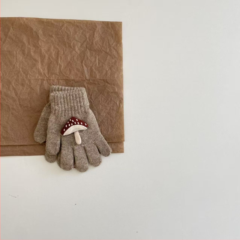 Παιδικά γάντια πέντε δαχτύλων, πλεκτά, με κέντημα καρτούν, Unisex, για ηλικίες 2–6, Χειμερινά 2025