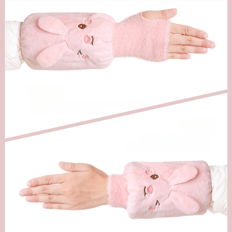 Детски есенни ръкави с ръкавици – плюшени карикатури, анти-замърсяване, едноцветни, за момичета 3–13 г