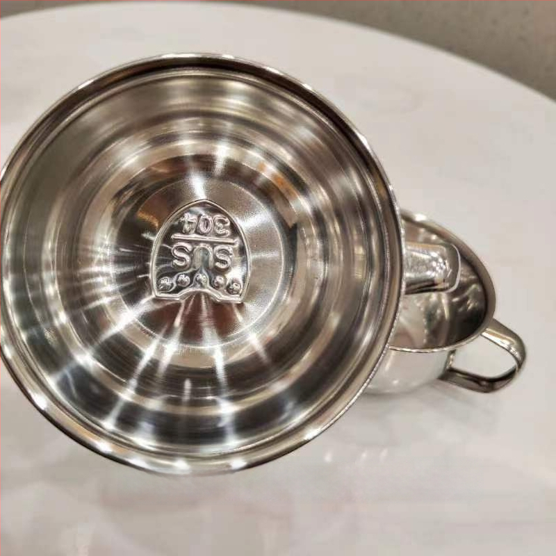 Vaikų dubuo iš 304 nerūdijančio plieno su dvigubomis rankenėlėmis, maisto kokybės, mikrobangų krosnelė saugi, apvalios formos, skirtas valgymams