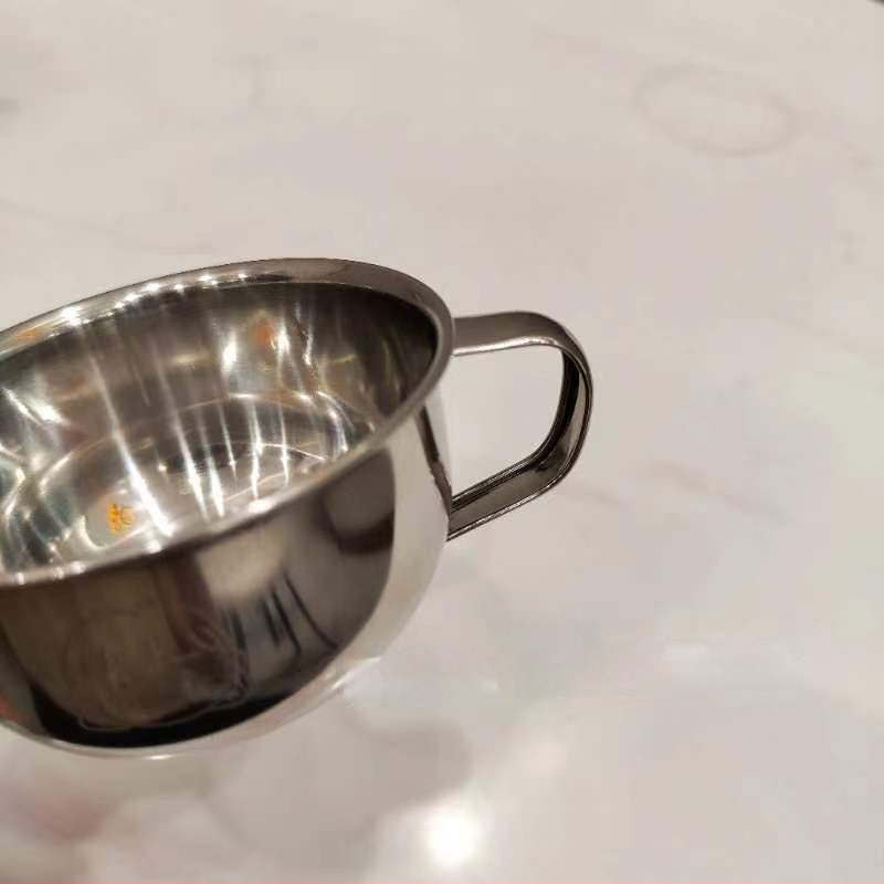 Vaikų dubuo iš 304 nerūdijančio plieno su dvigubomis rankenėlėmis, maisto kokybės, mikrobangų krosnelė saugi, apvalios formos, skirtas valgymams