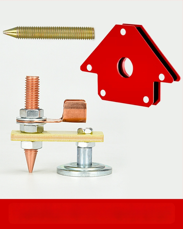 Spēcīga magnētiskā zemējuma skava metināšanas iekārtām – jaudīga magnētiskā fiksējošā galva, ārkārtīgi izturīga