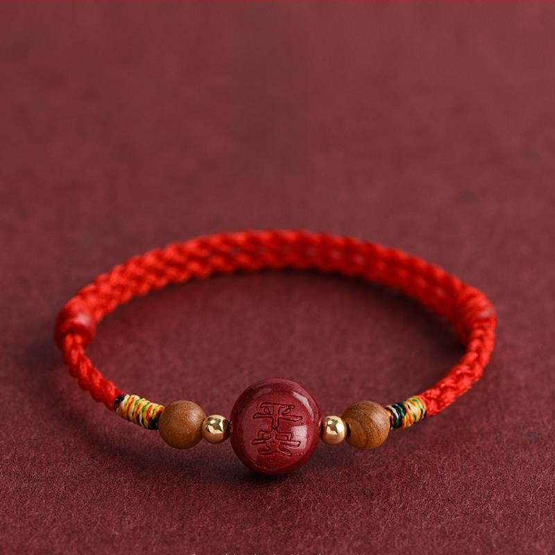 Гривна от циннабър за деца, ръчно плетена, животински зодии, етно стил