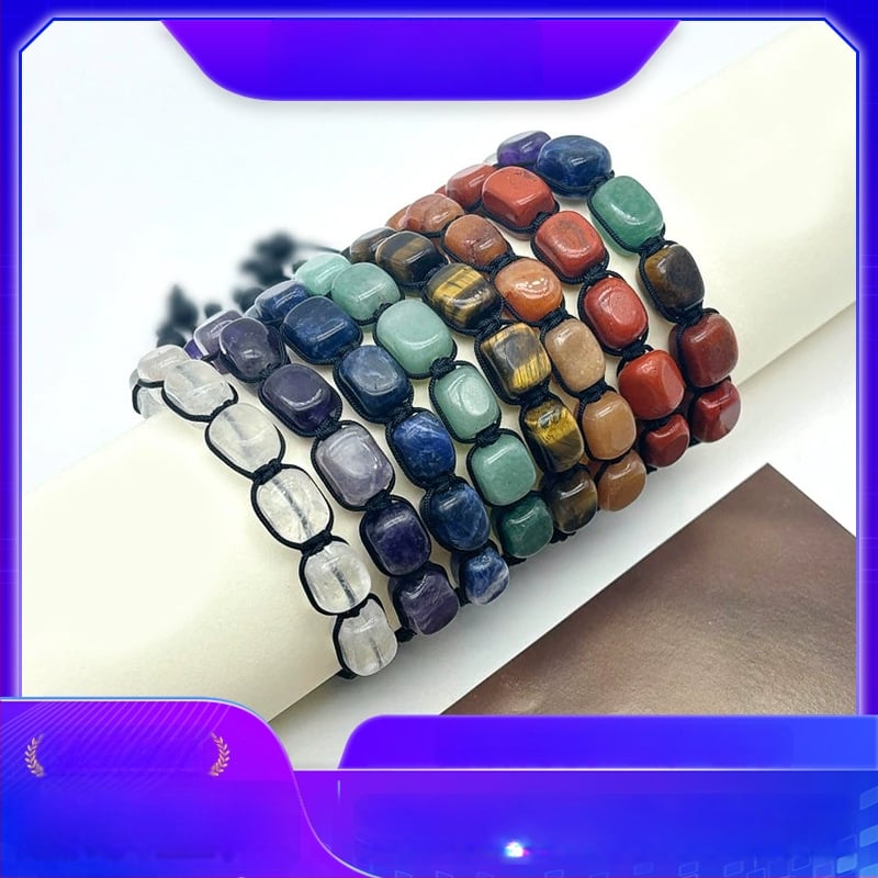 Yima Унисекс гривна от кристал, ръчна изработка, геометричен стил (Лято 2024)