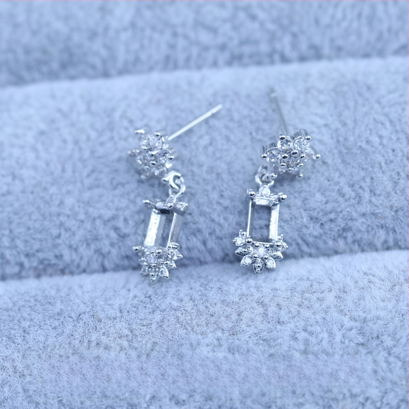 Kõrvarõngad, vask, elektroplaadiga kaetud, geomeetriline kujundus, Korea stiil, kevad 2025