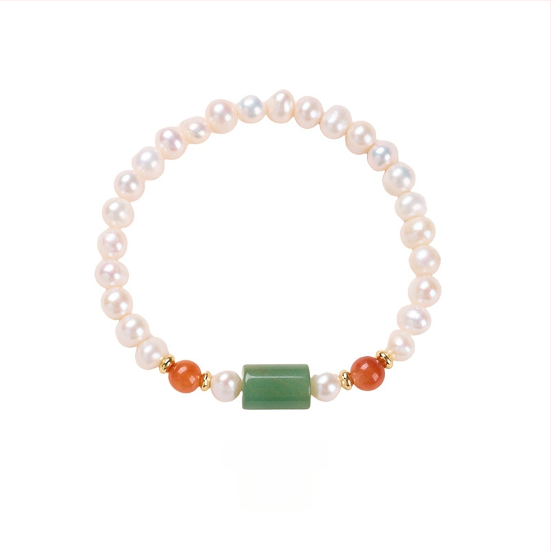 Гривна с естествени пресноводни перли, ръчна изработка, китайски стил, геометричен дизайн, за жени.