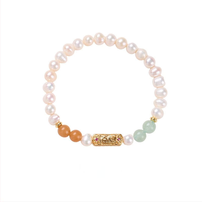 Гривна с естествени пресноводни перли, ръчна изработка, китайски стил, геометричен дизайн, за жени.