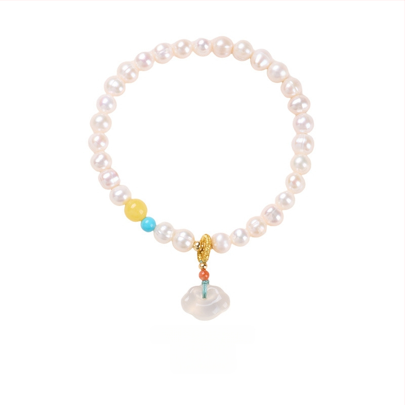 Гривна с естествени пресноводни перли, ръчна изработка, китайски стил, геометричен дизайн, за жени.