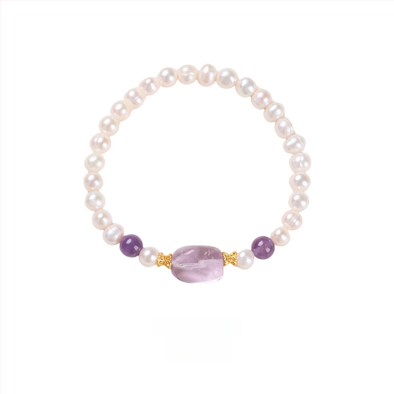 Гривна с естествени пресноводни перли, ръчна изработка, китайски стил, геометричен дизайн, за жени.