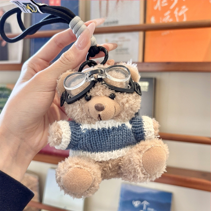 Plišani medvjedić za ključeve — kratki pliš, PP pamuk punilo, OEM logotip, za uzrast 14+