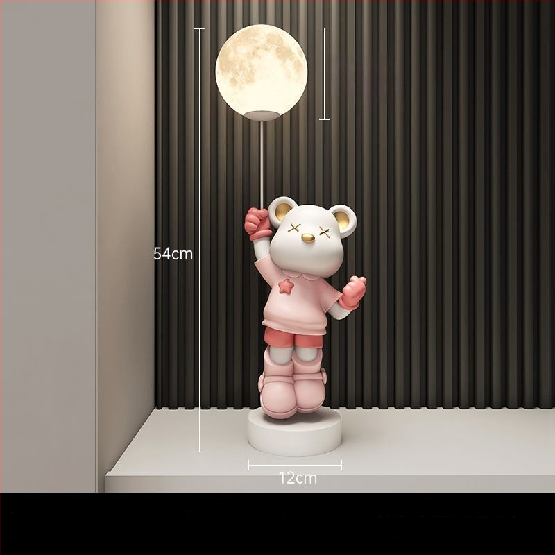 Lampă astronaut pentru living, figurină decorativă din rășină, înălțată pe podea (Material: rășină; Tip abajur: Altul; Sursă de lumină: Altul; Putere: Altul)