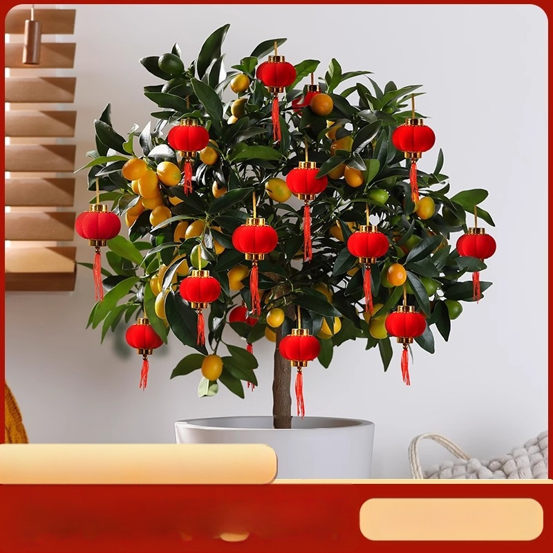 Zhenhuan Laternu dekors, apaļš formā, no flokēta auduma, rokdarbi, ķīniešu stila dekors, kāzām un mājas noformēšanai