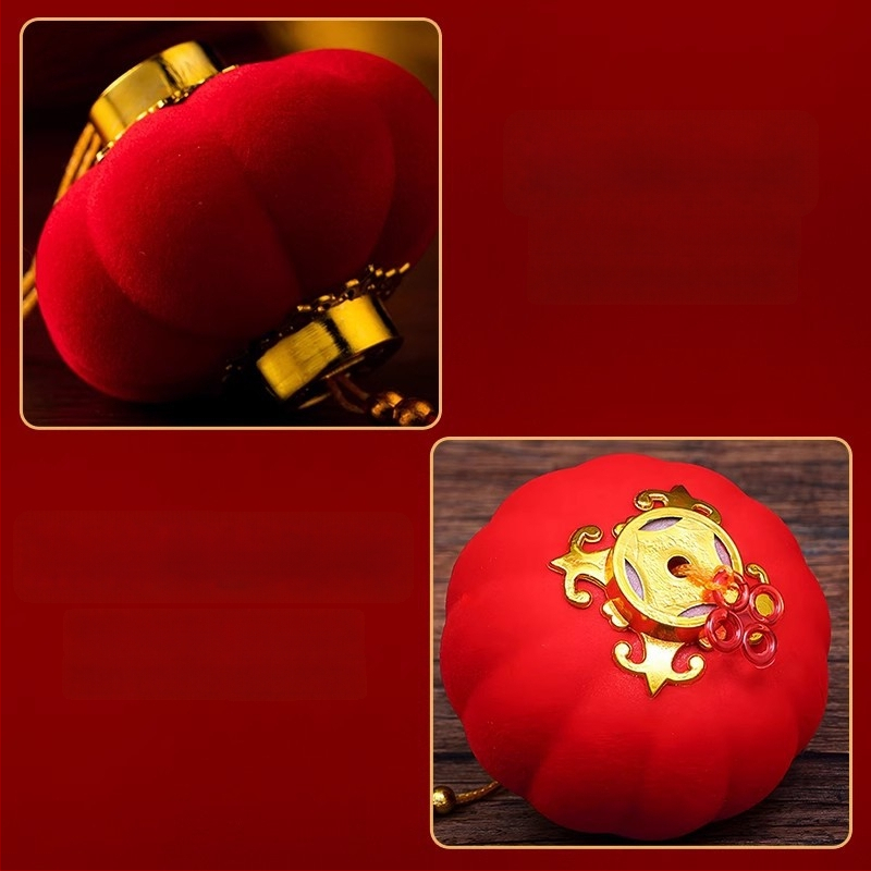 Zhenhuan Laternu dekors, apaļš formā, no flokēta auduma, rokdarbi, ķīniešu stila dekors, kāzām un mājas noformēšanai