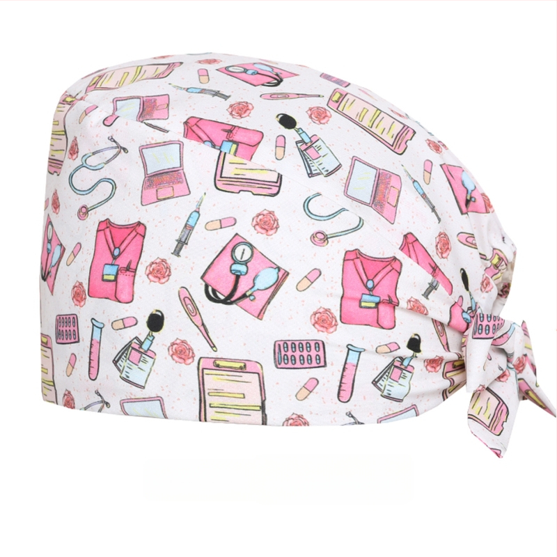 Bonetă medicală din bumbac, unisex, cu imprimeu desen animat, posibilitatea imprimării logo-ului, stil casual.