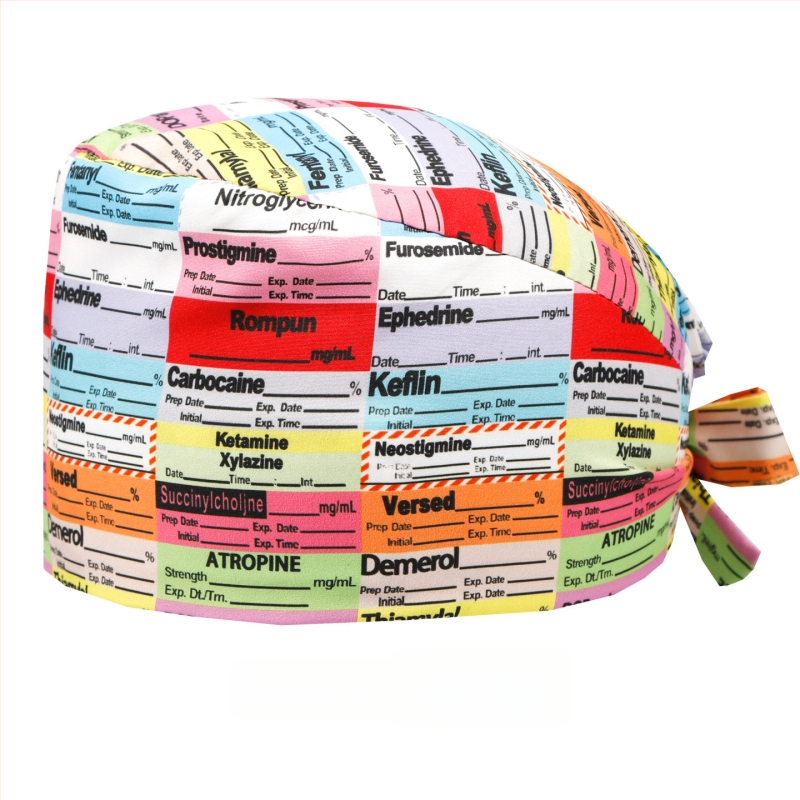 Bonetă medicală din bumbac, unisex, cu imprimeu desen animat, posibilitatea imprimării logo-ului, stil casual.