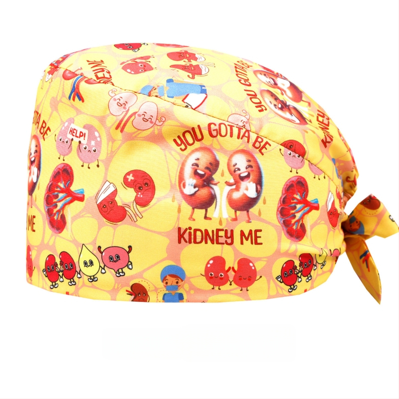 Bonetă medicală din bumbac, unisex, cu imprimeu desen animat, posibilitatea imprimării logo-ului, stil casual.