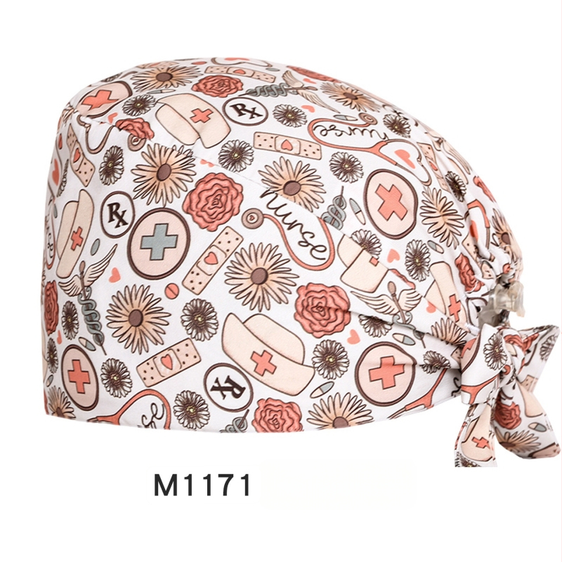 Bonetă medicală din bumbac, unisex, cu imprimeu desen animat, posibilitatea imprimării logo-ului, stil casual.