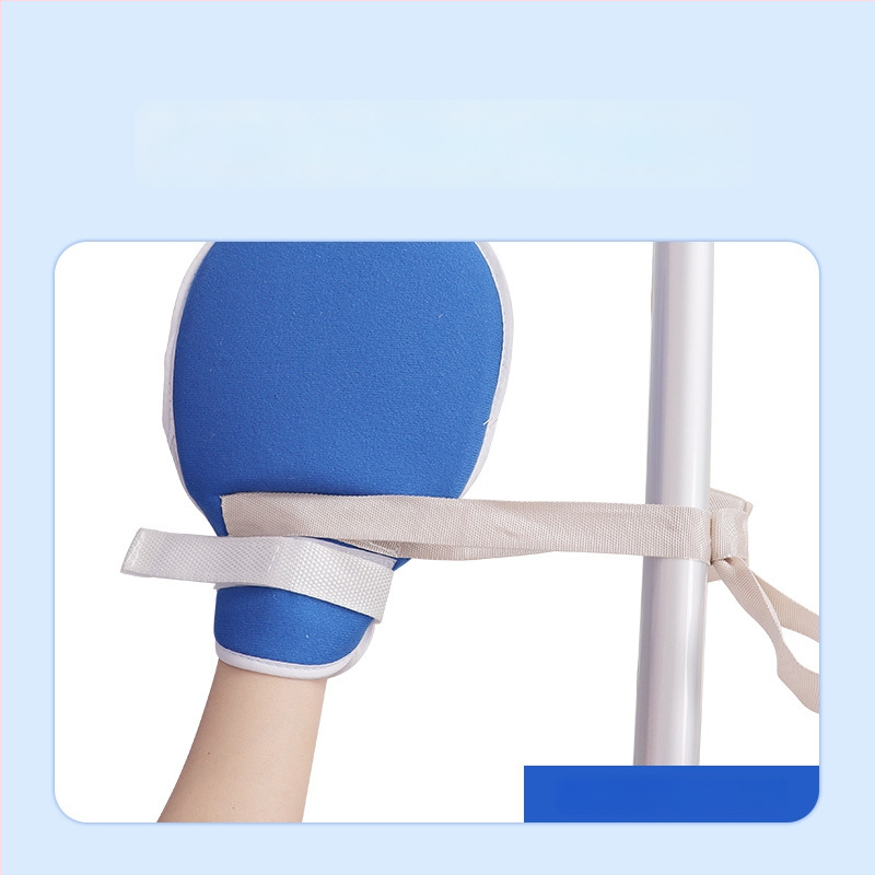 Apsauginės pirštinės lovoje gulintiems vyresnio amžiaus žmonėms su demencija — nuo įbrėžimų, kvėpuojanti medvilnė, modelis 125, delnoms, infraraudonųjų spindulių šildymas