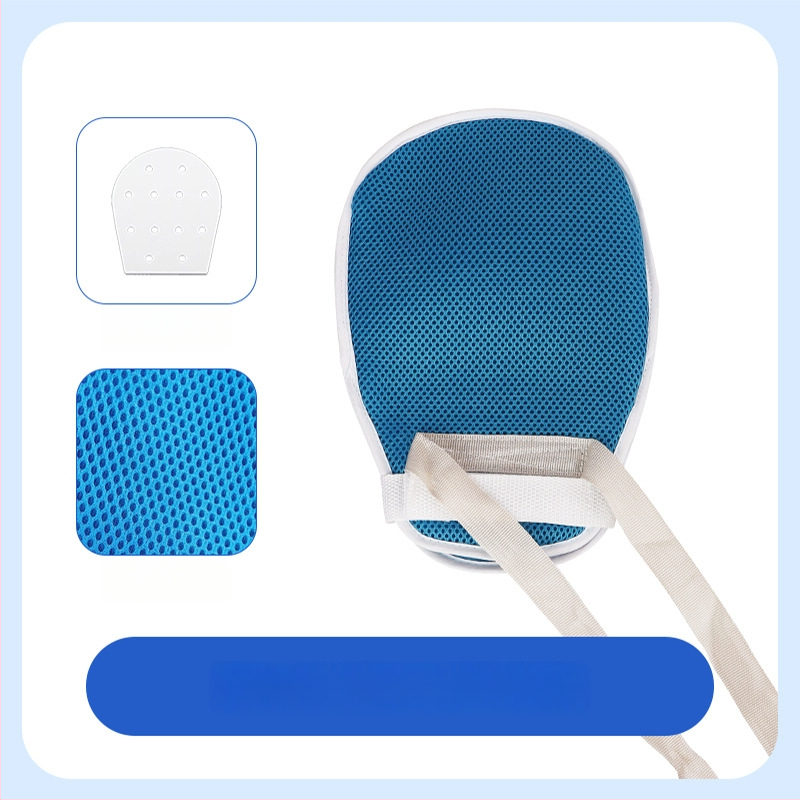 Apsauginės pirštinės lovoje gulintiems vyresnio amžiaus žmonėms su demencija — nuo įbrėžimų, kvėpuojanti medvilnė, modelis 125, delnoms, infraraudonųjų spindulių šildymas