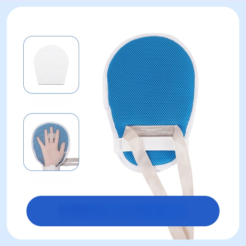 Apsauginės pirštinės lovoje gulintiems vyresnio amžiaus žmonėms su demencija — nuo įbrėžimų, kvėpuojanti medvilnė, modelis 125, delnoms, infraraudonųjų spindulių šildymas