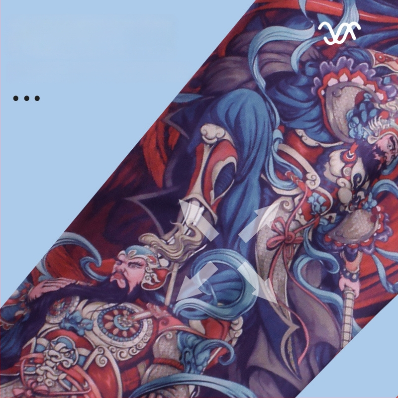 Μανσέτες ποδηλασίας με σχέδιο τατουάζ λουλουδιών – ύφασμα Ice Silk, UV προστασία, πολυεστέρας με έως 10% σπάντεξ